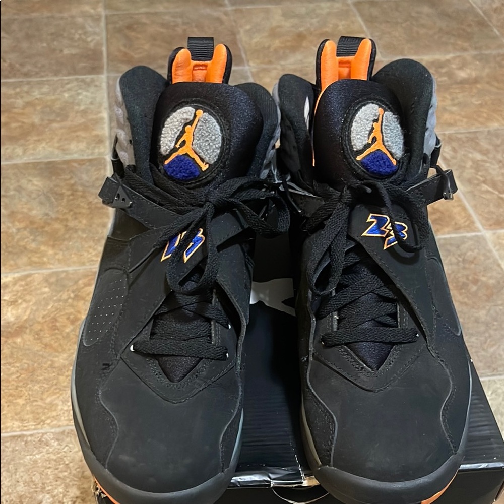 Jordan Black and Orange Sneakers